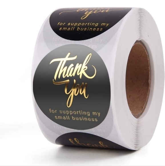 2" THANK YOU FOR SUPPORTING MY SMALL BUSINESS STICKERS•500 PK - Picture 1 of 8